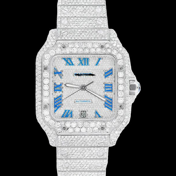 ICED OUT SANTOS 40MM DIAMOND WATCH 23.1CT.
