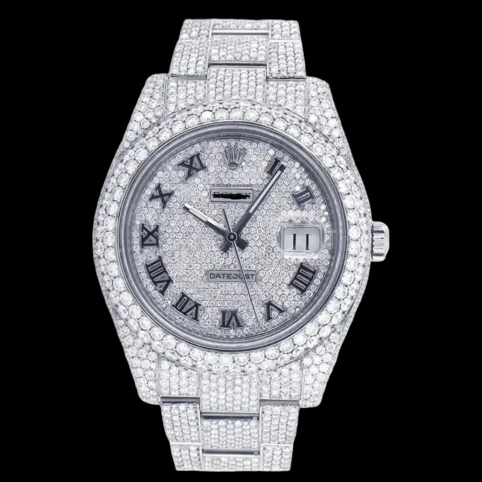 Datejust 41 126300 Full Custom Diamond Pave Set Box And Papers