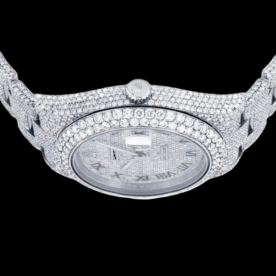 Datejust 41 126300 Full Custom Diamond Pave Set Box And Papers